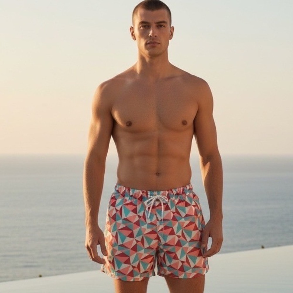 Southern Marsh Men's Dockside Drawstring Mesh Lined Swim Trunks Multicolor Small